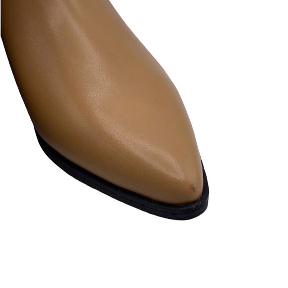 New A New Day Gwen Tan Faux Leather Pointed Toe Block Heel Ankle Boots Size 6.5 - Picture 3 of 8